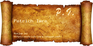 Petrich Imre névjegykártya